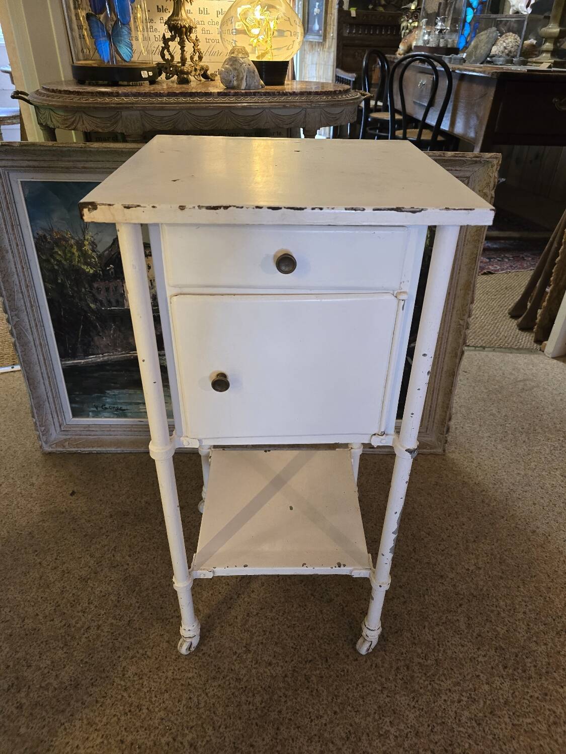 Metal bedside table