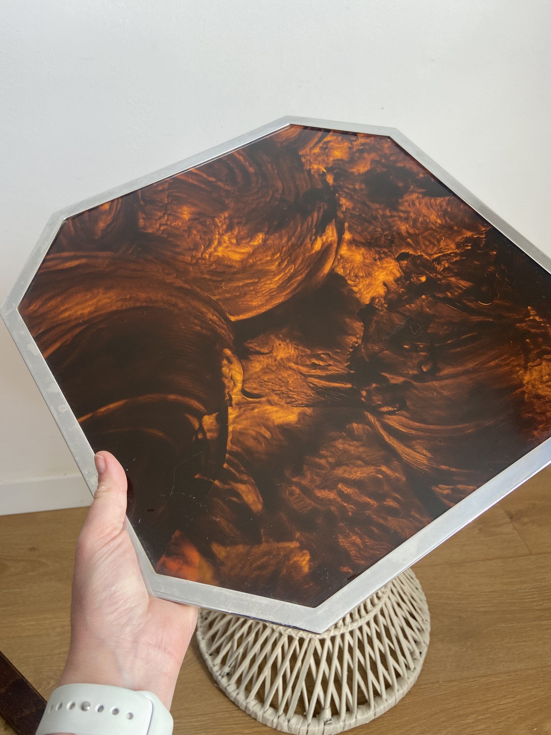 Lucite turtleshell-style tray circa 1970