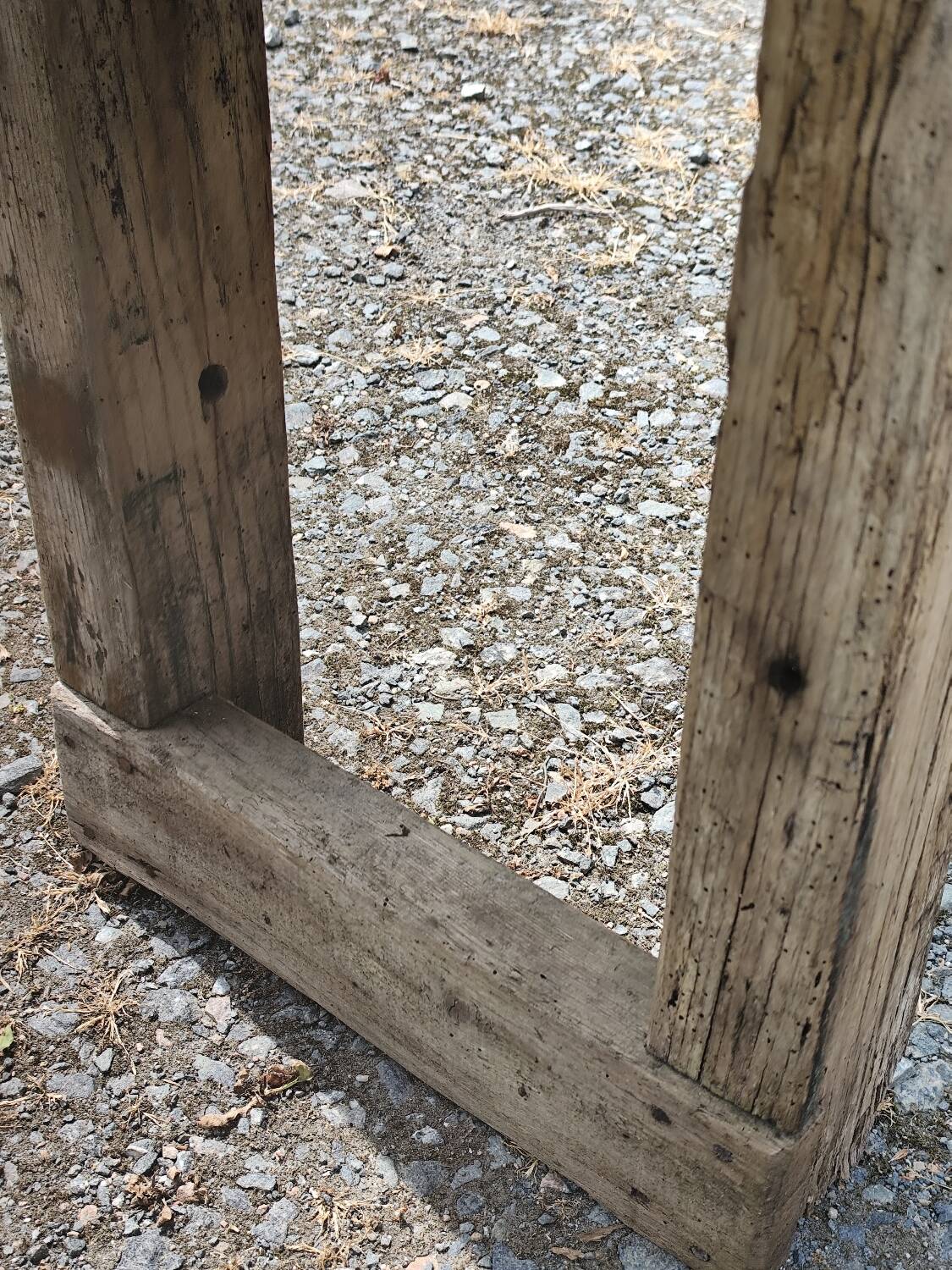 Old small 160 cm carpenter's workbench in solid oak