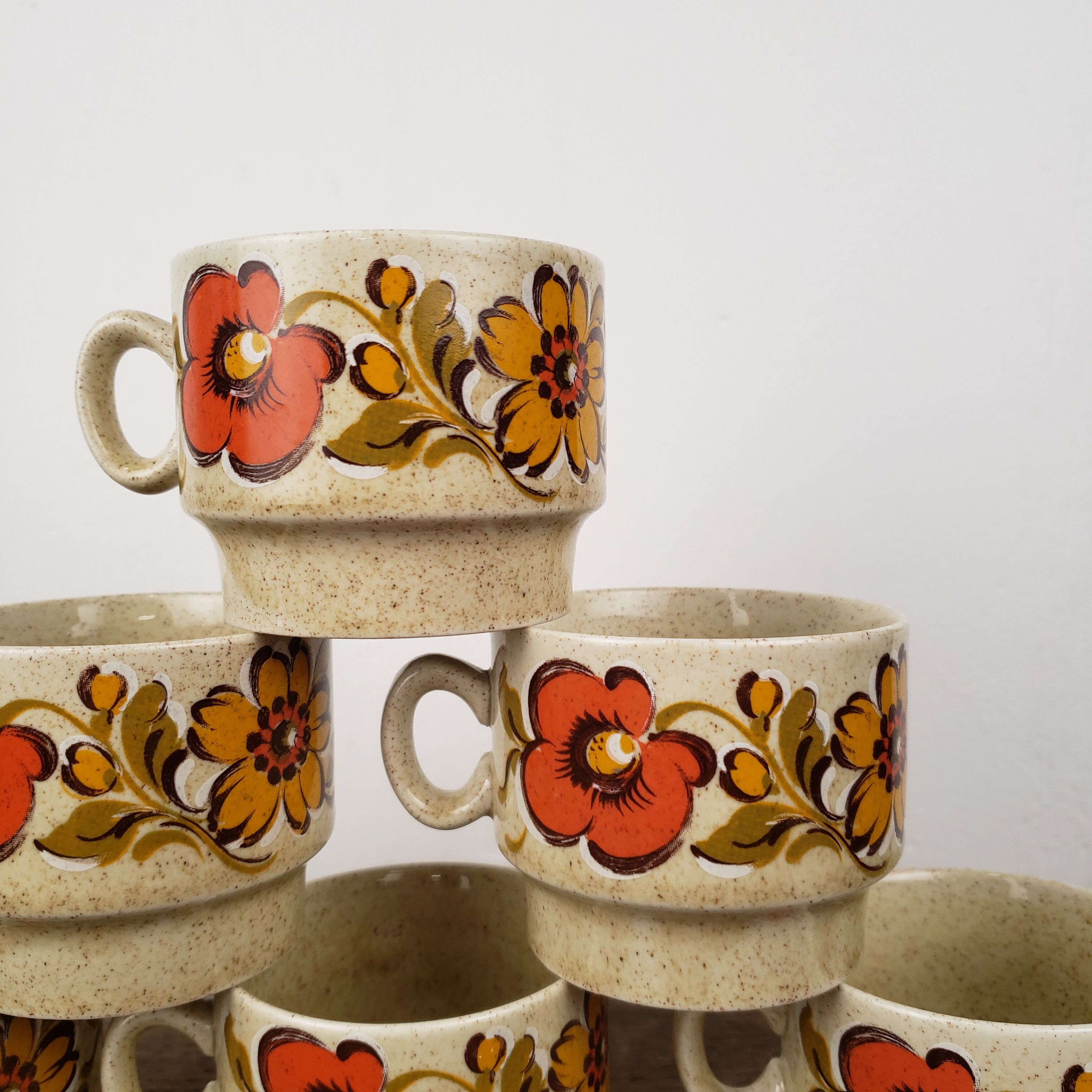 Vintage cups 70' x6 - Weidmann, Italian porcelain