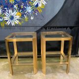 Pair of gilded brass end tables
