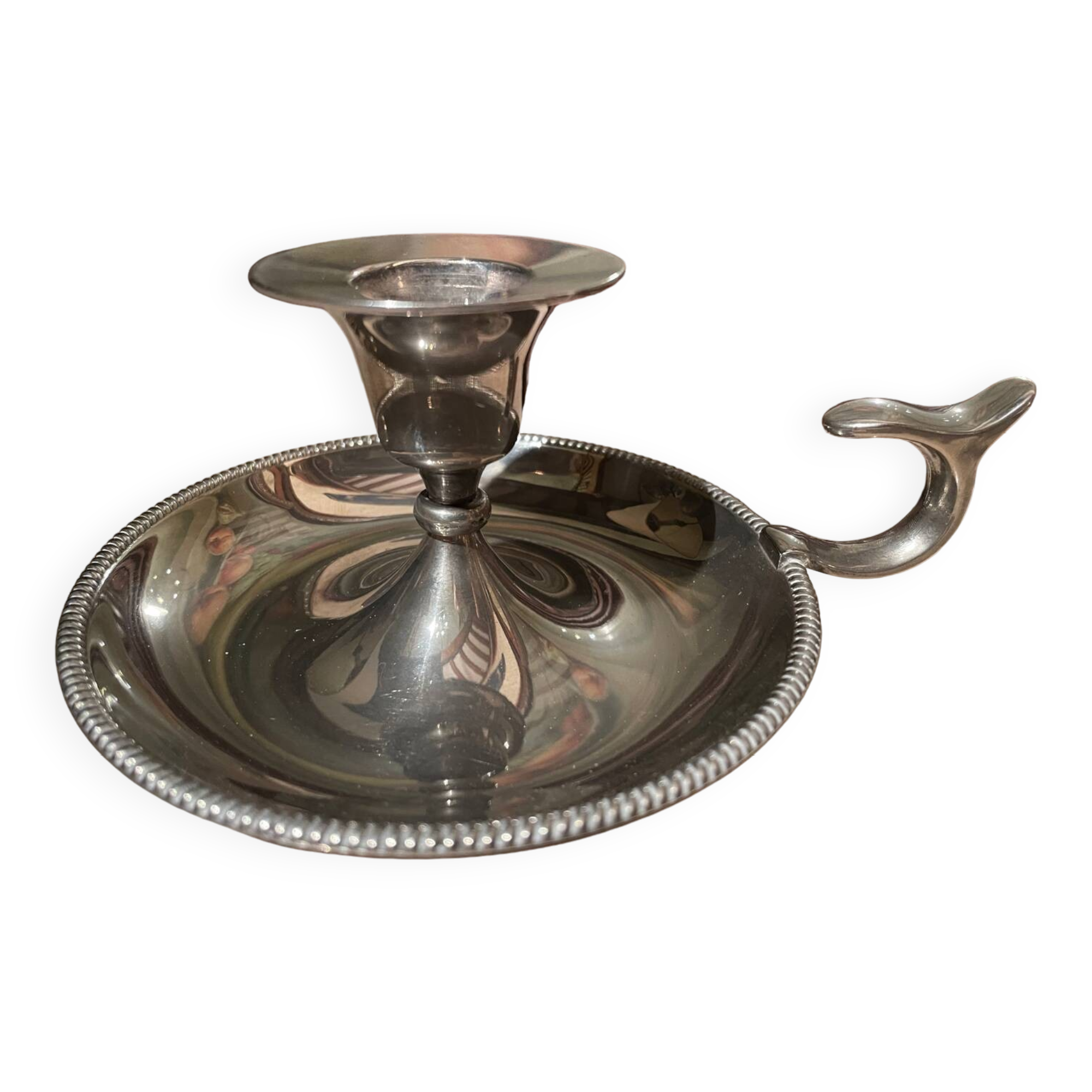 Silver metal thumb candle holder