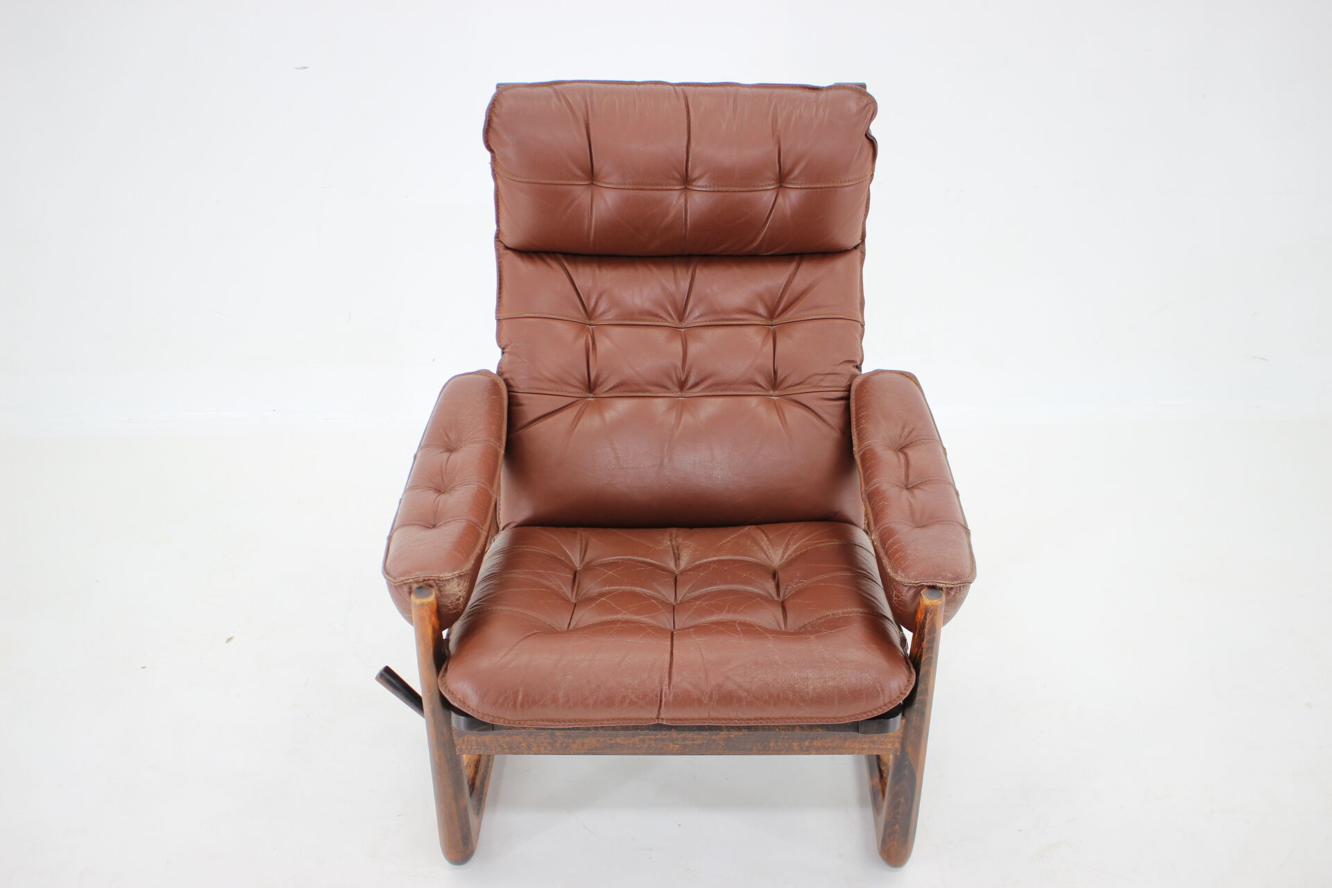 1960s adjustable leather armchair by Genega Mobler, Denmark