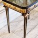 Swedish grace, game table with relief meander decoration, 1920s/30s.