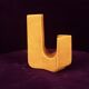 Sculptural Amber Ceramic Space Age Vase, Italy 1970