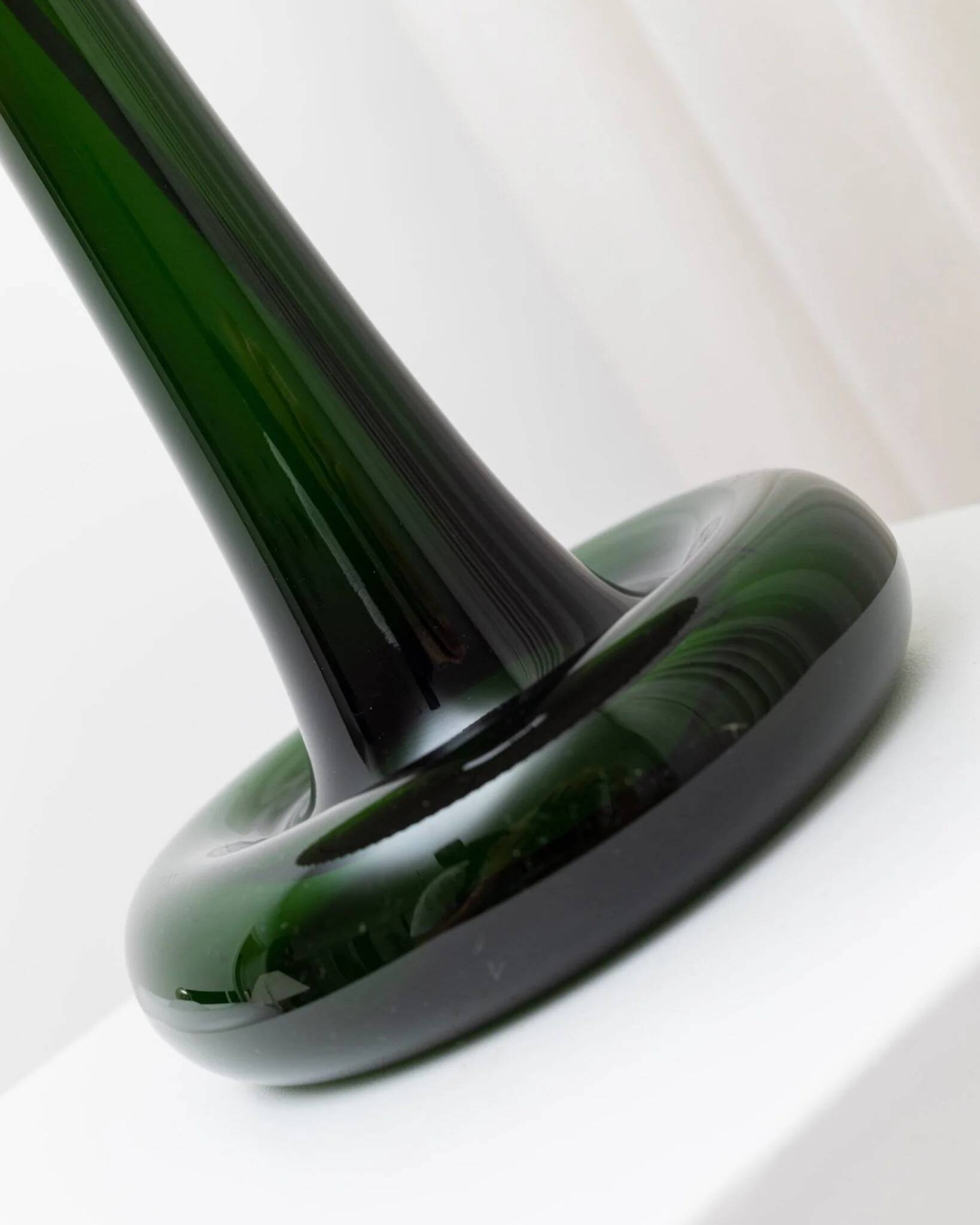 Emerald Green Glass Table Lamp Fleur by Michael Bang for Holmegaard, Danish Mid-Century 1960s
