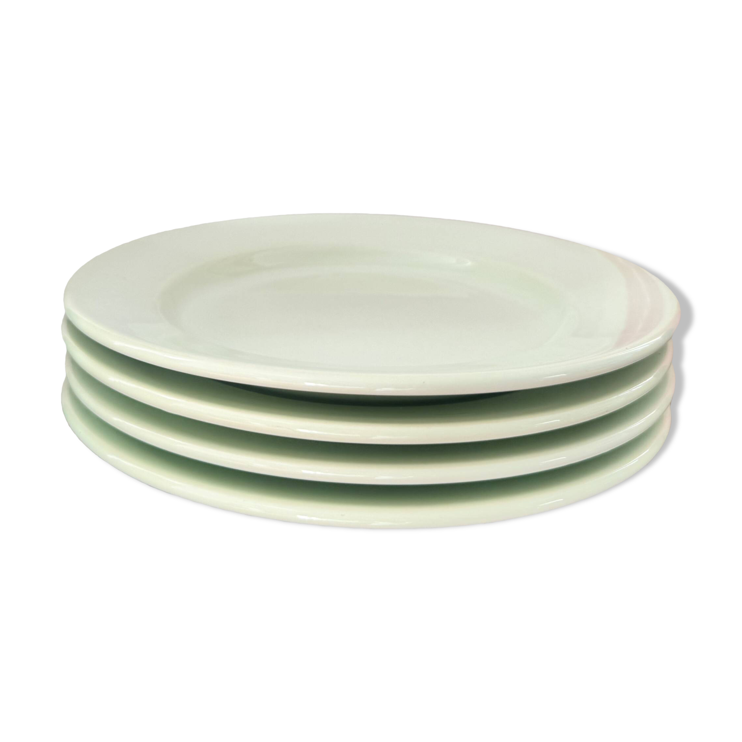 Lot de 4 assiettes à dessert vert d'eau.