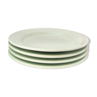 Lot de 4 assiettes à dessert vert d'eau.