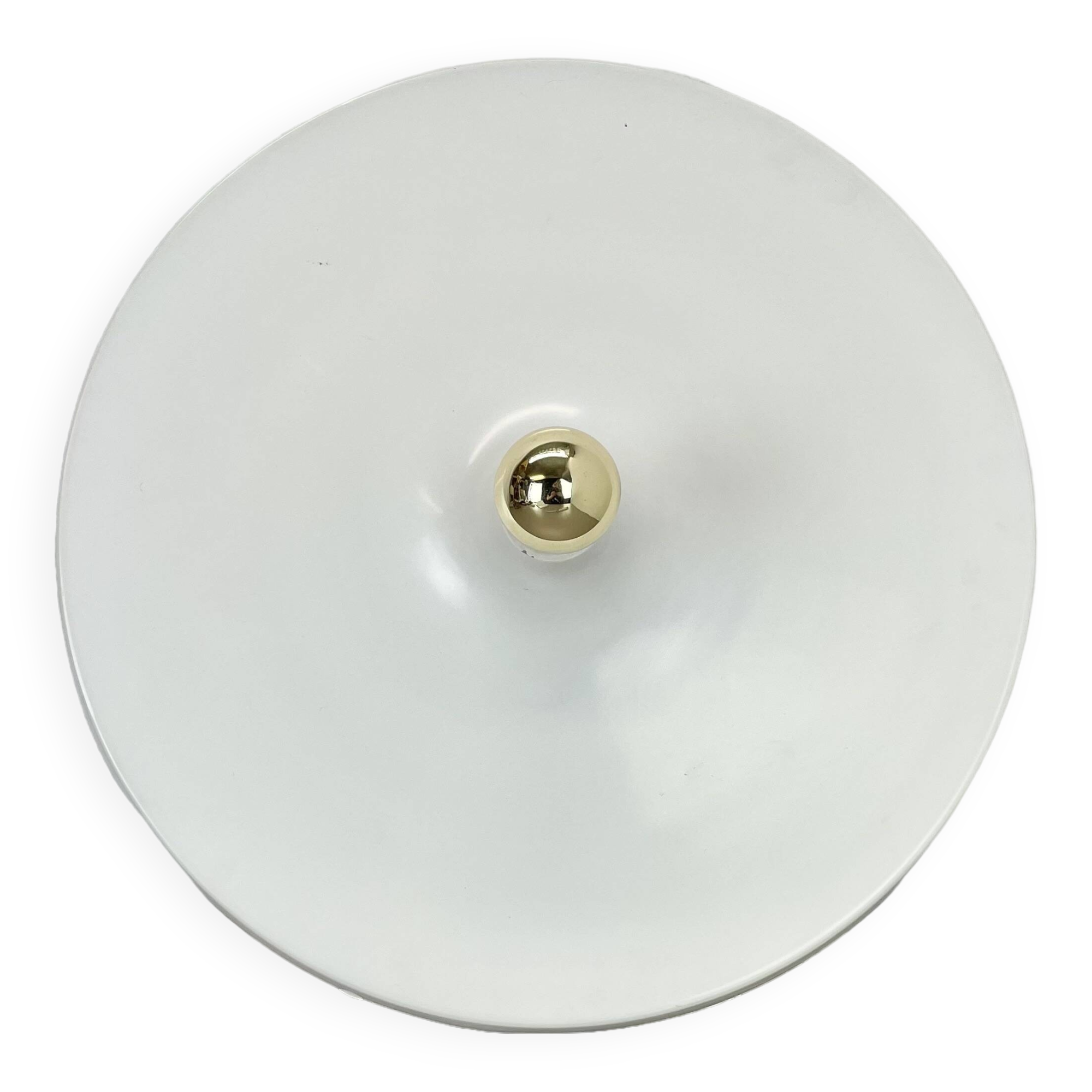 Rare white 52cm Disc Wall Light by Honsel, Germany 1970s