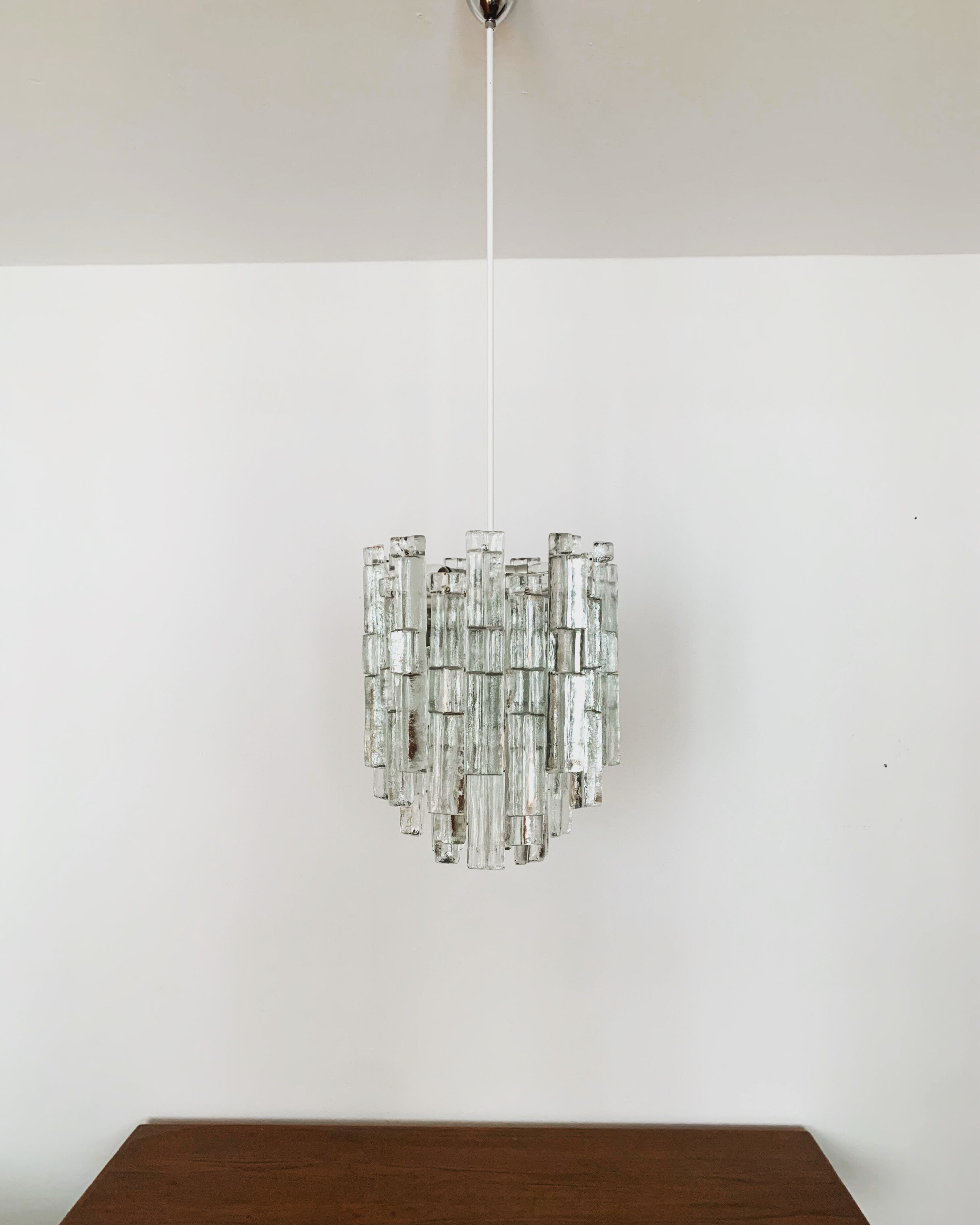 Austrian Ice Glass Chandelier by J.T. Kalmar