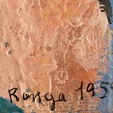 Hsp painting "jazzmen" 1959 by michel ronga (20th century) + frame