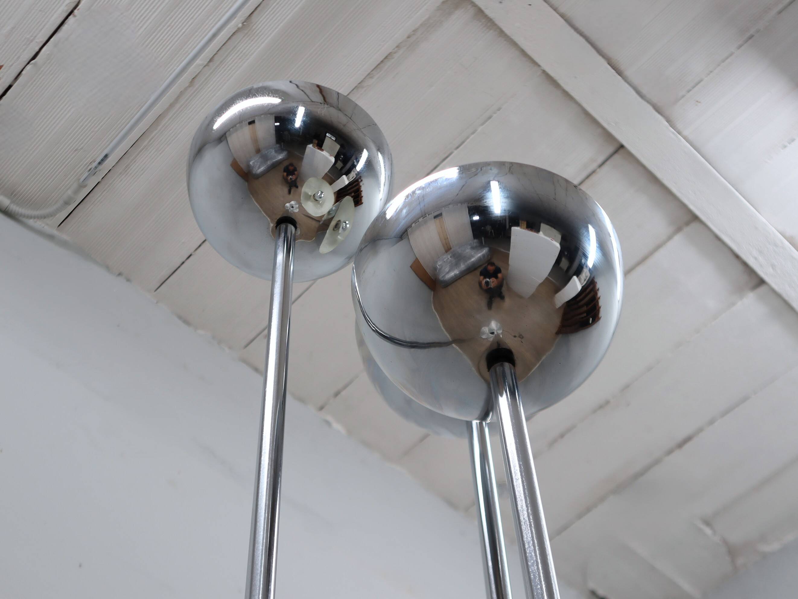 1970s Lamperti 3-Column Chrome Floor Lamp space age Italian Design