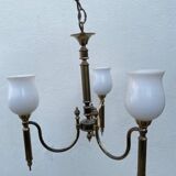 Paire de lustres métal verre style ancien