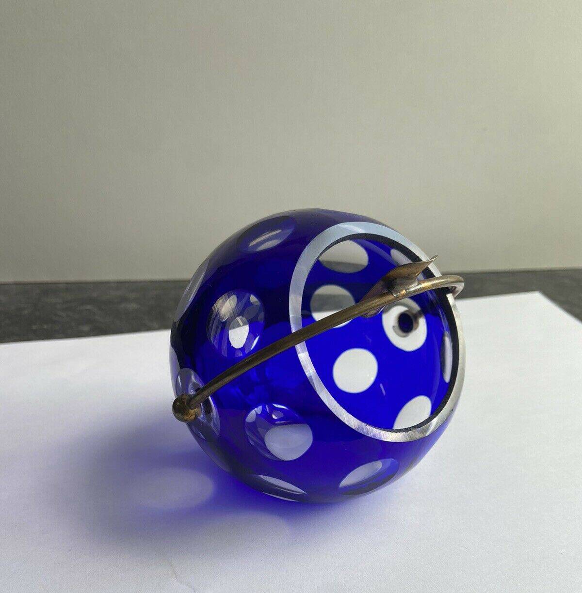 Vintage Ashtray • Crystal Ball Blue • Marita Voigt • Harzkristall • Space Age • 1970