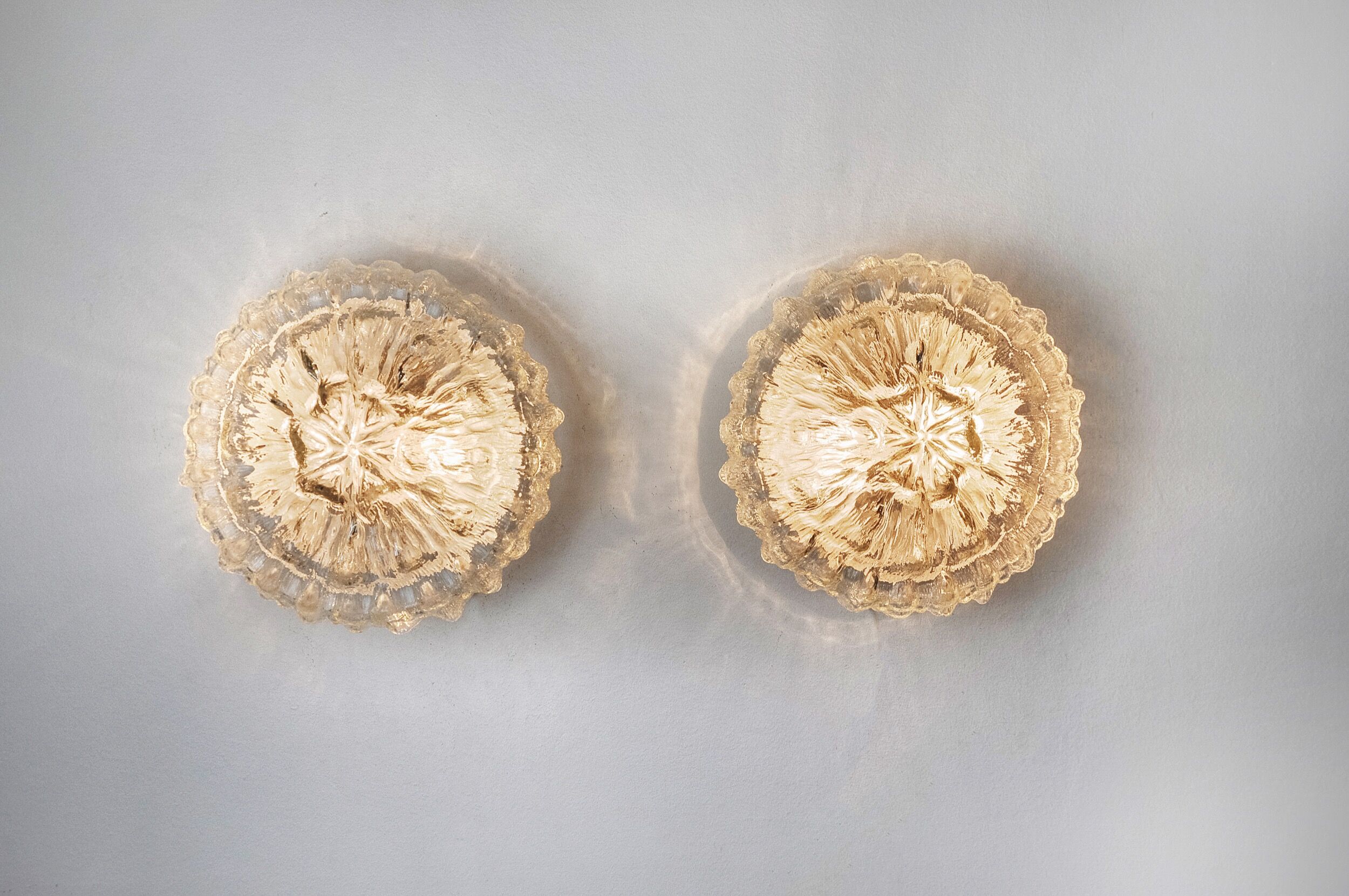 Pair of Bubbles sconces by Limburg, blown glass, Germany, 1960