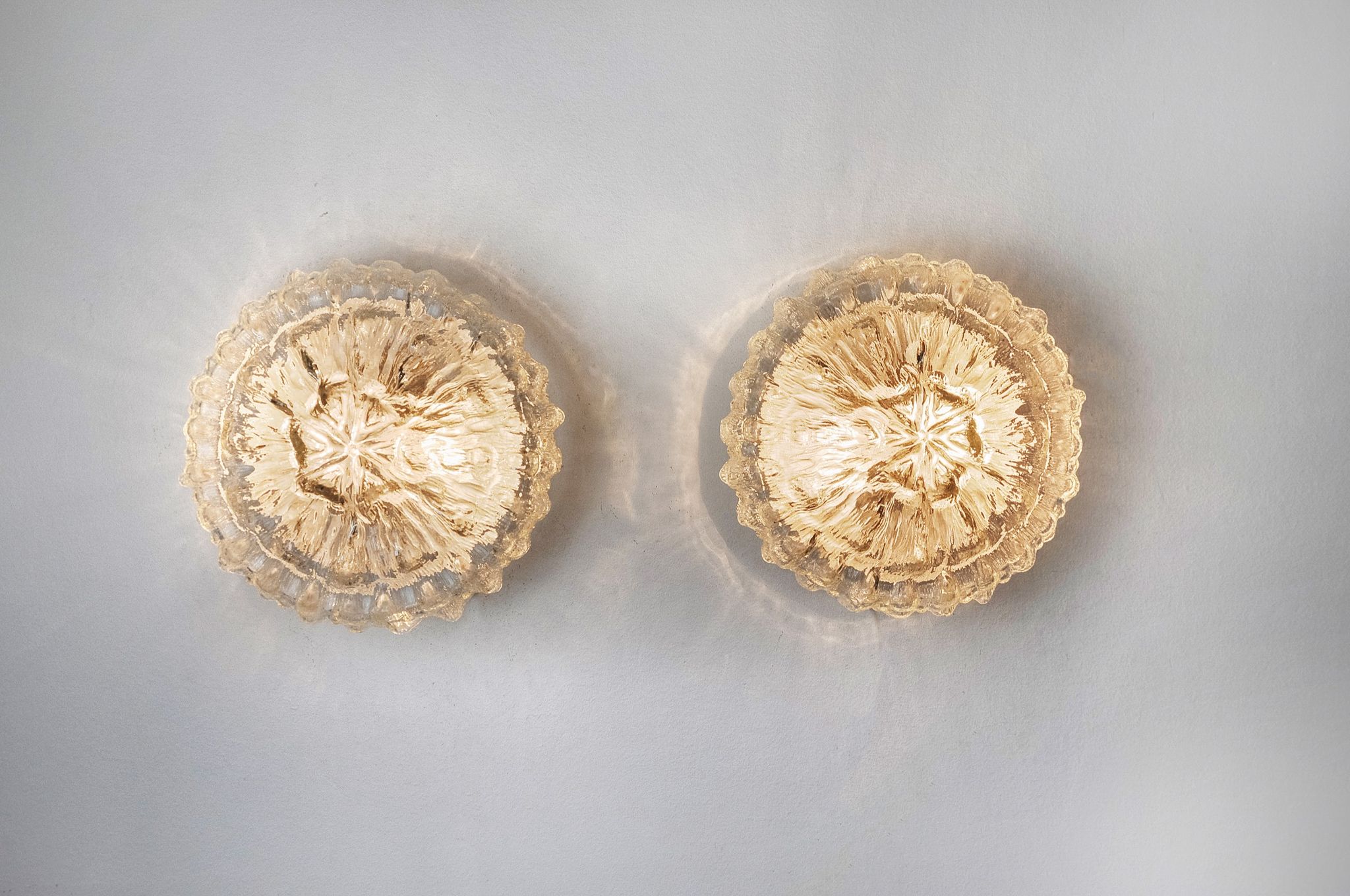 Pair of Bubbles sconces by Limburg, blown glass, Germany, 1960