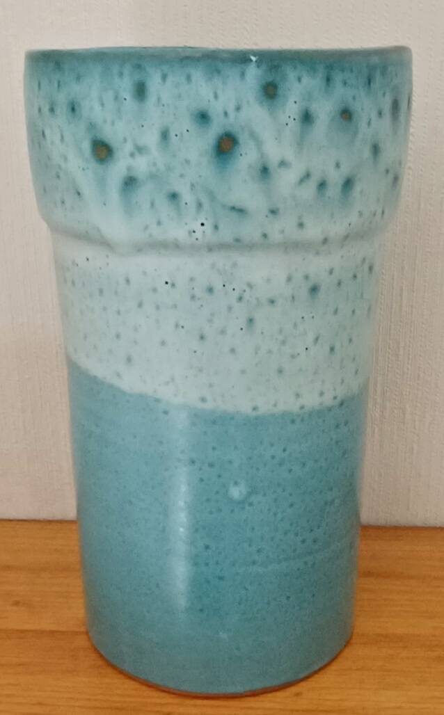 Blue ceramic vase. 60s