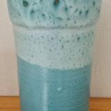 Vase bleu en céramique. Années 60