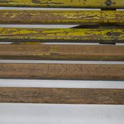 Banc vintage en bois et fer, années 1930