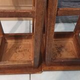 Pair of vintage wooden stools from the reconstruction period from the 40s and 50s