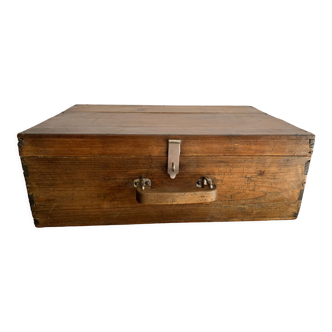 Antique wooden suitcase