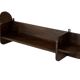 Vintage wooden wall shelve rack bookshelf in dark oak wood minimalist