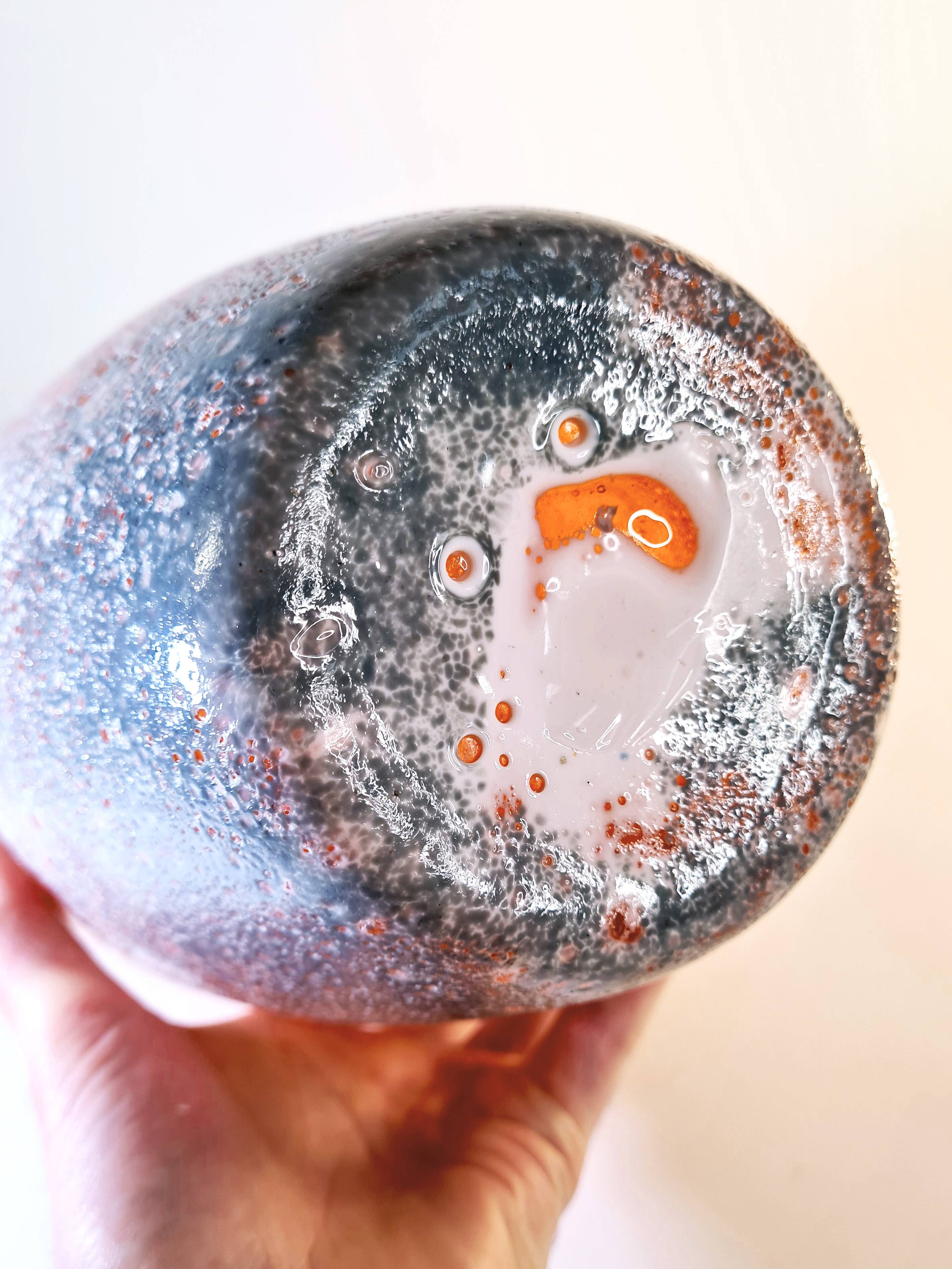 Blown glass vase – sea foam effect