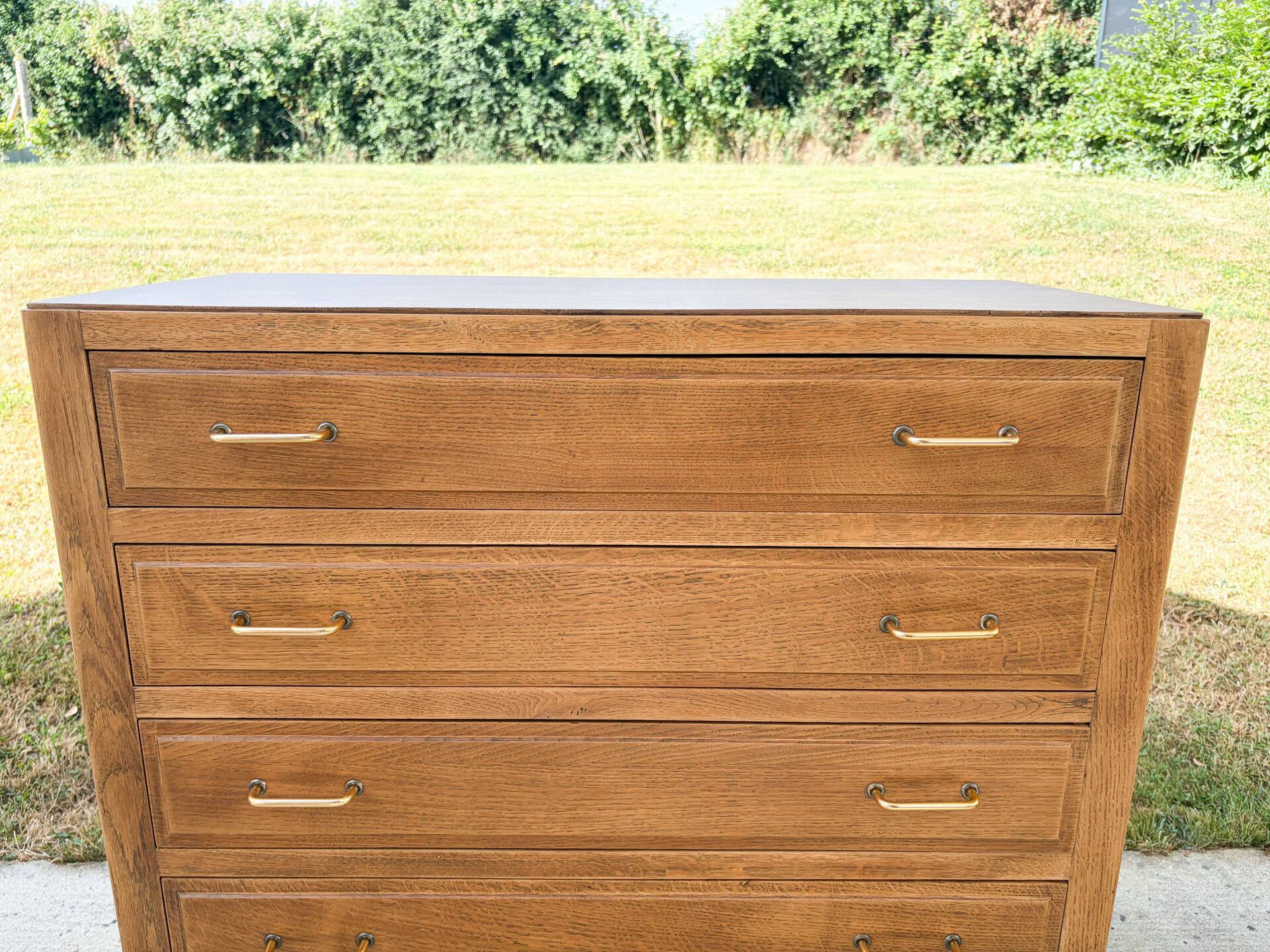 Commode à 4 tiroirs , de style scandinave , pieds compas , 1950’