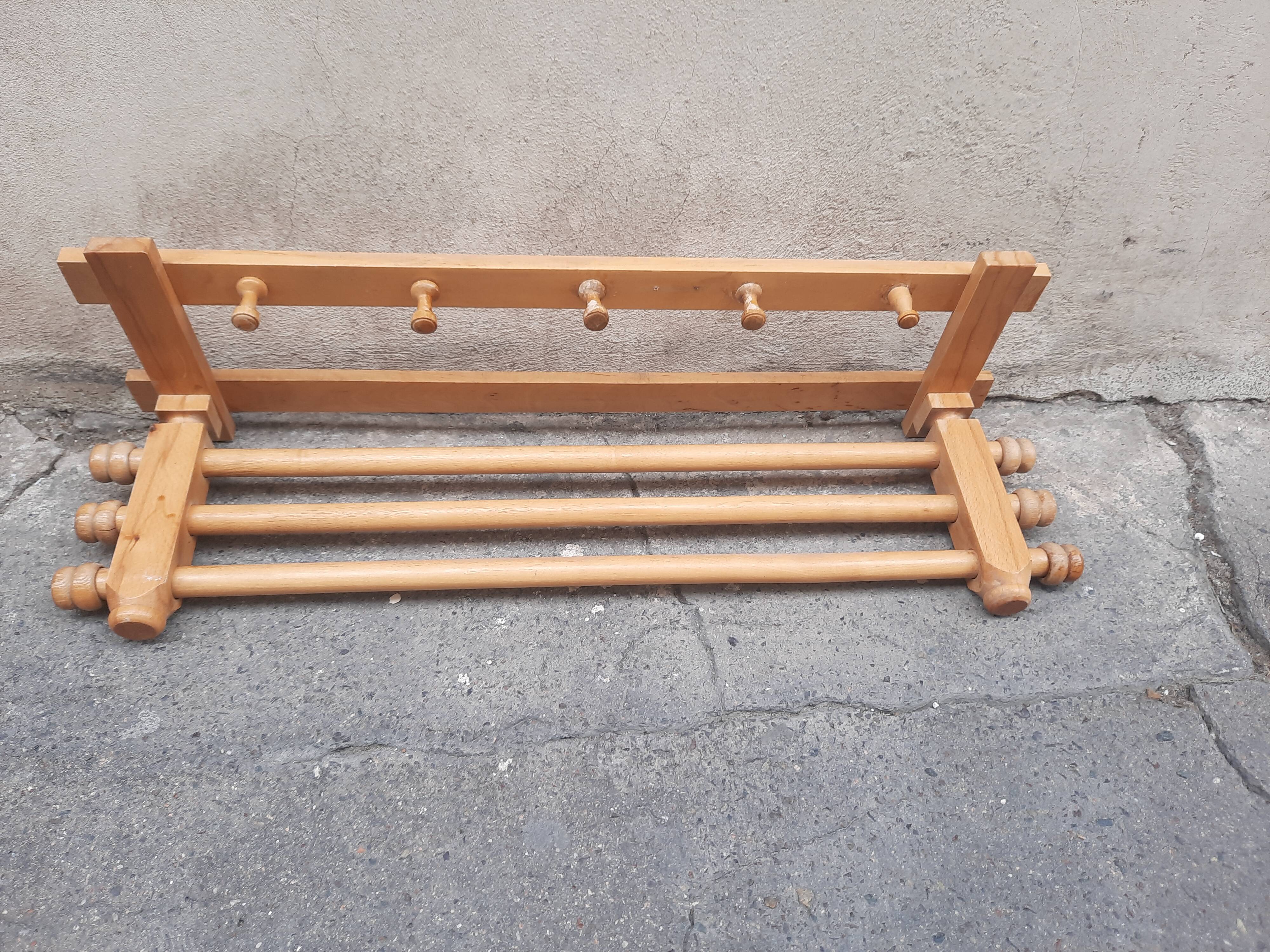 Wooden coat rack