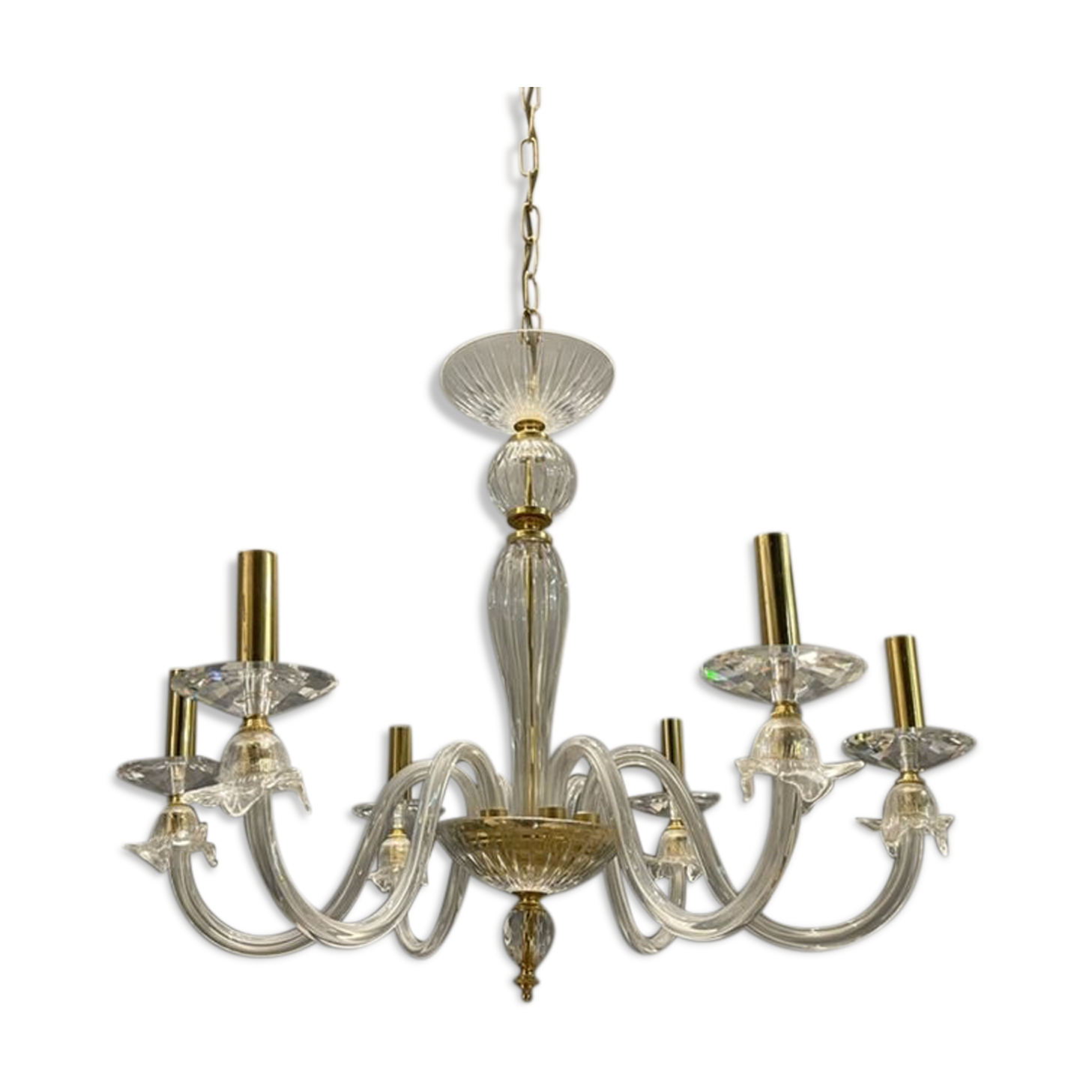 Lustre italien en verre de Murano