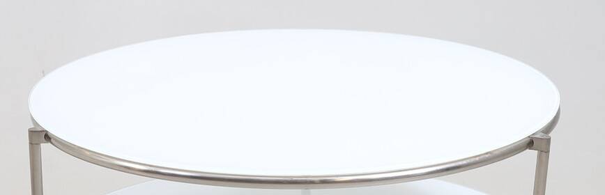 Round coffee table in opaline glass Ikea 1980 Sweden