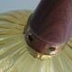 Hanging lamp, Scandinavian of the 1970s, teak and glass