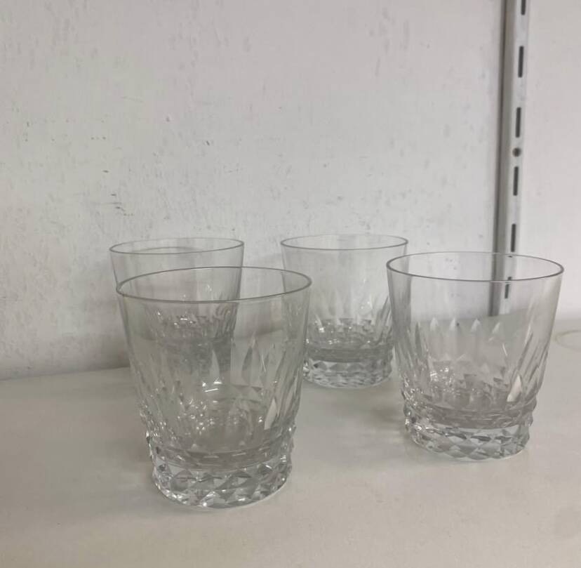 Lot de 4 verres à whisky cristal Baccarat modèle Piccadilly