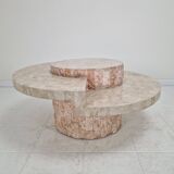 Round Mactan or Fossil Stone Coffee Table by Magnussen Ponte, 1980s