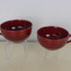 2 Old bowls with ox blood colored handle in St Clément earthenware