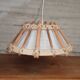 Lustre suspension bois et tissus scandinave vintage 1960 1970