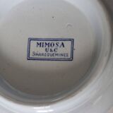 Compotier antique en faïence U&C Sarreguemines, modèle Mimosa