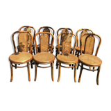 Rattan and wicker bistro chairs