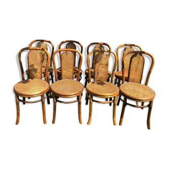 Rattan and wicker bistro chairs
