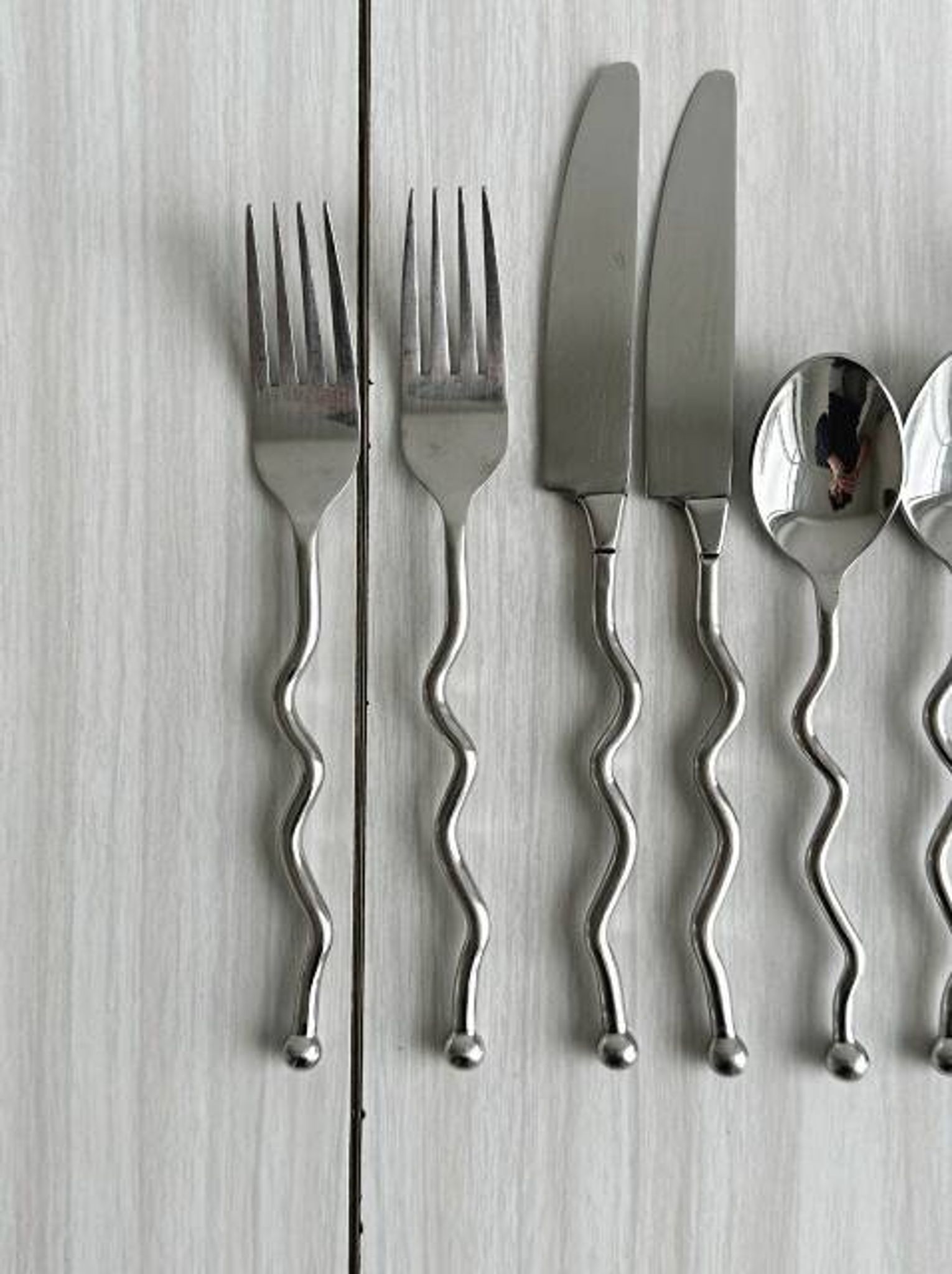Antique cutlery with twisted handles
