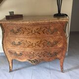 Louis xv style chest of drawers with marble top