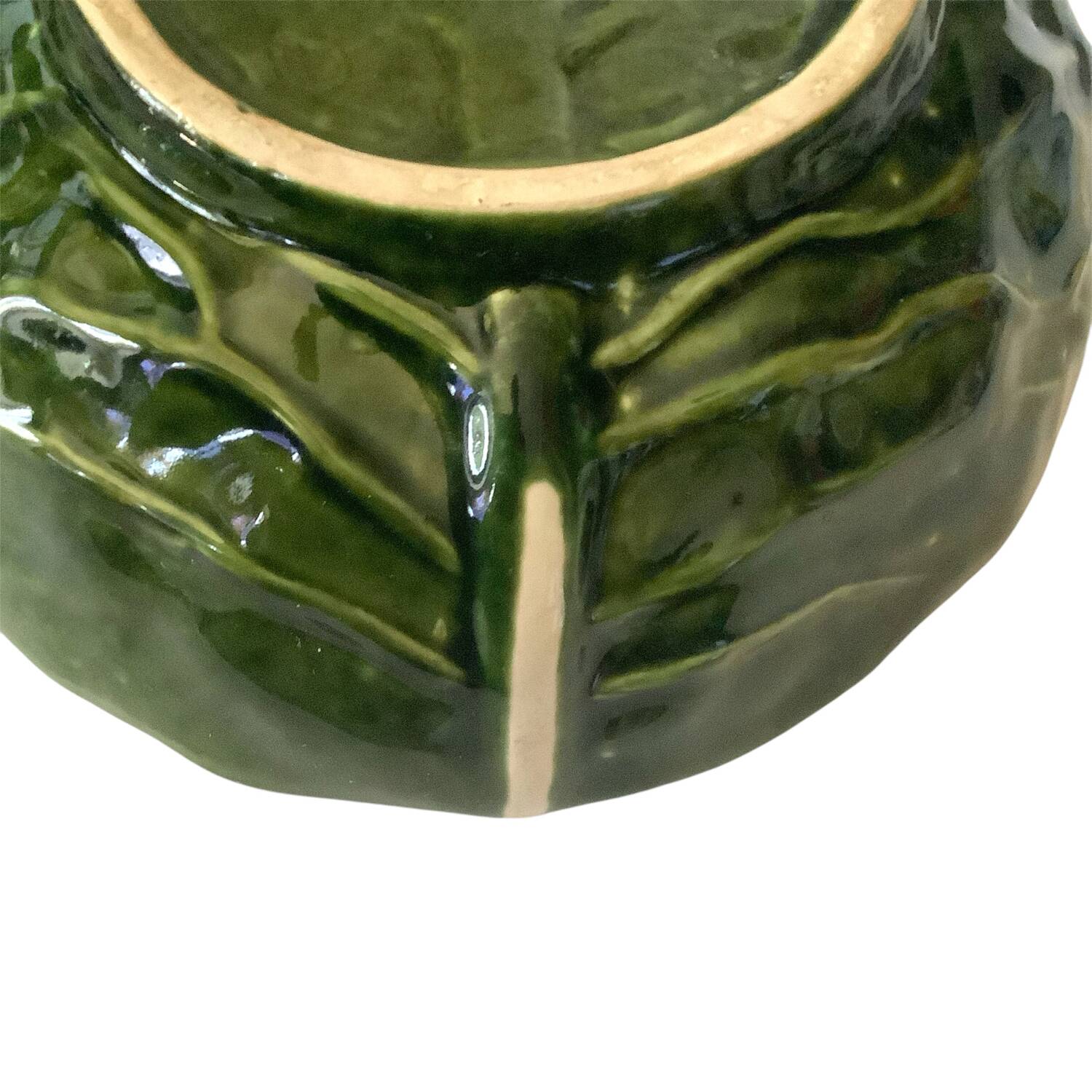 Large salad bowl with Portugal 507 cabbage barbotine