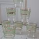 Lot de 7 verres granité vert clair années 50-60