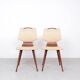 ensemble de 2 chaises de salle à manger vintage en contreplaqué