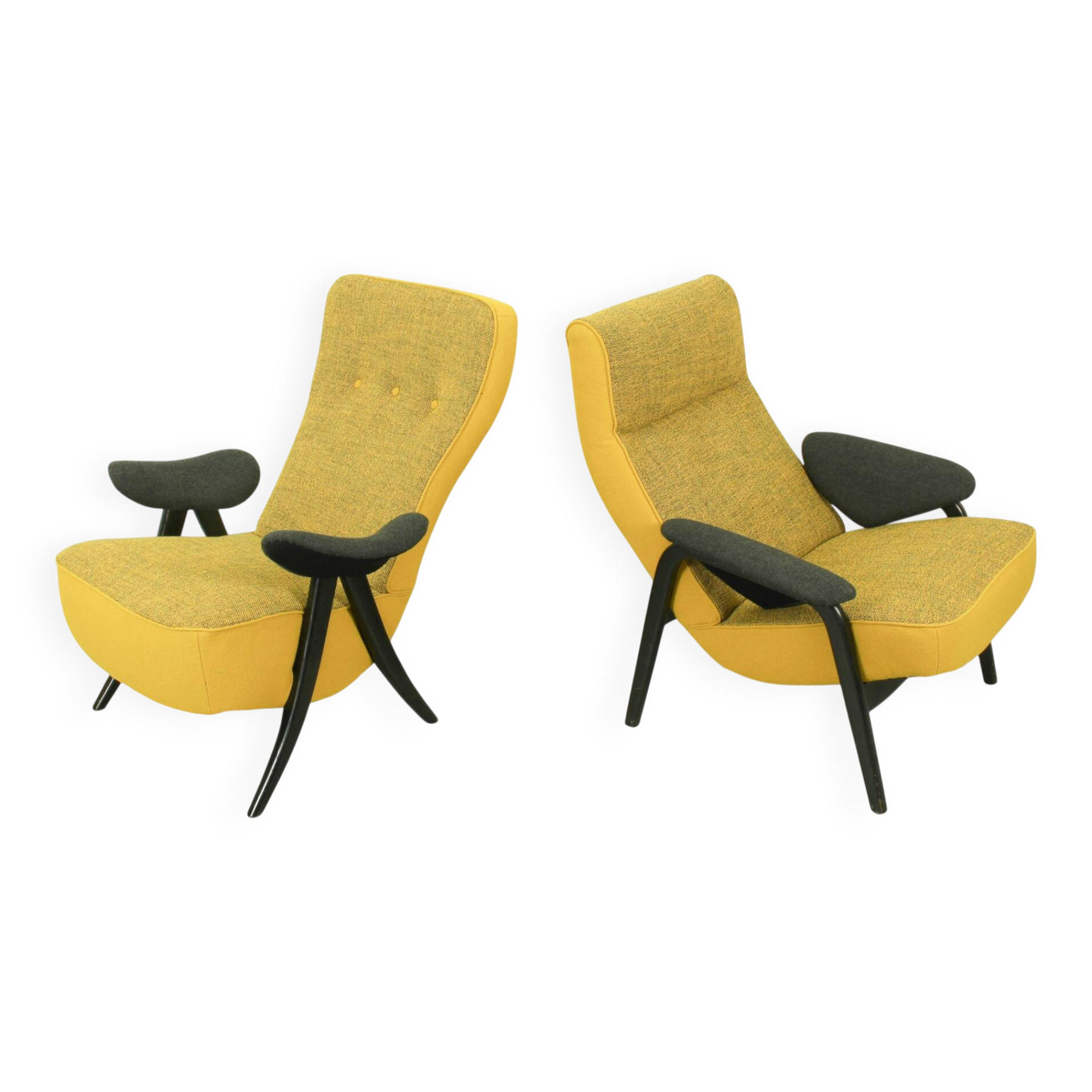 Theo Ruth pour les chaises Artifort Modèle 107 et 137 en Hallingdal Kvadrat.