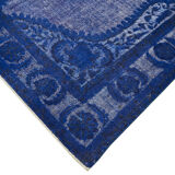 Handmade contemporary oriental  blue carpet 1970s 208 cm x 315 cm