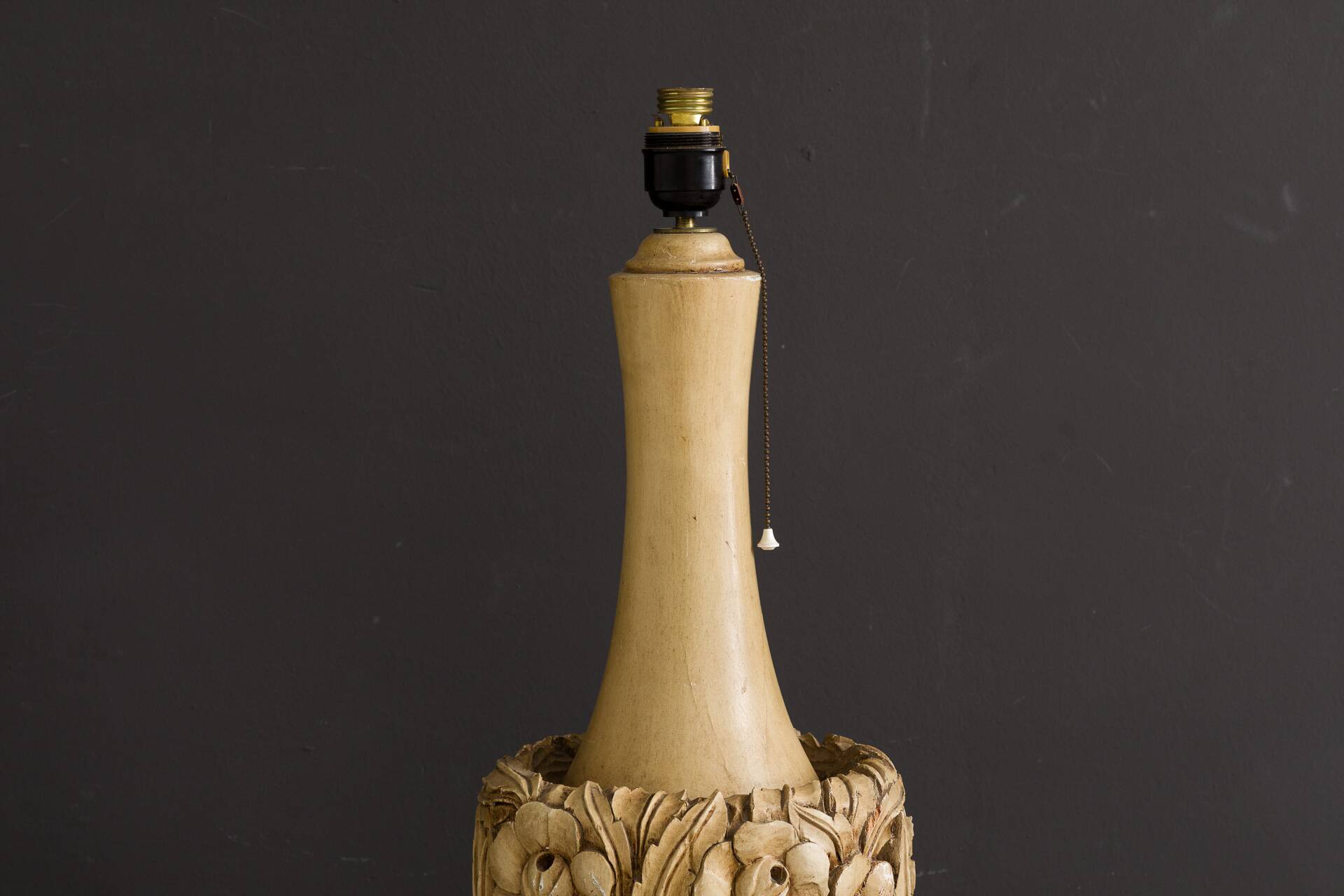 Vintage hand-carved wooden lamps by Mariano García