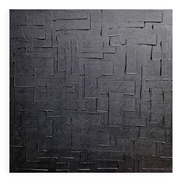 Monochrome black minimalist abstract painting