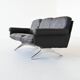 De Sede model DS-31 three-seat sofa black leather Switzerland 1970