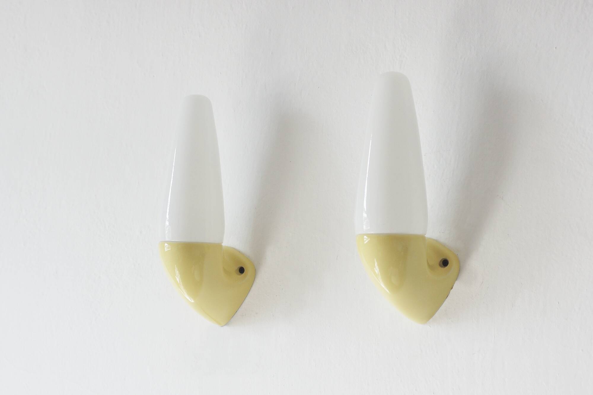 Yellow Ceramic Model 6035 Lamps by Stig Carlsson for Ifö, 1960s, Set of 2